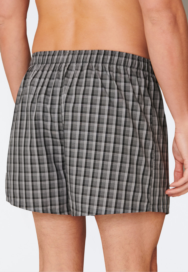 Boxershorts 2er-Pack Webware schwarz kariert - Boxershorts Multipack