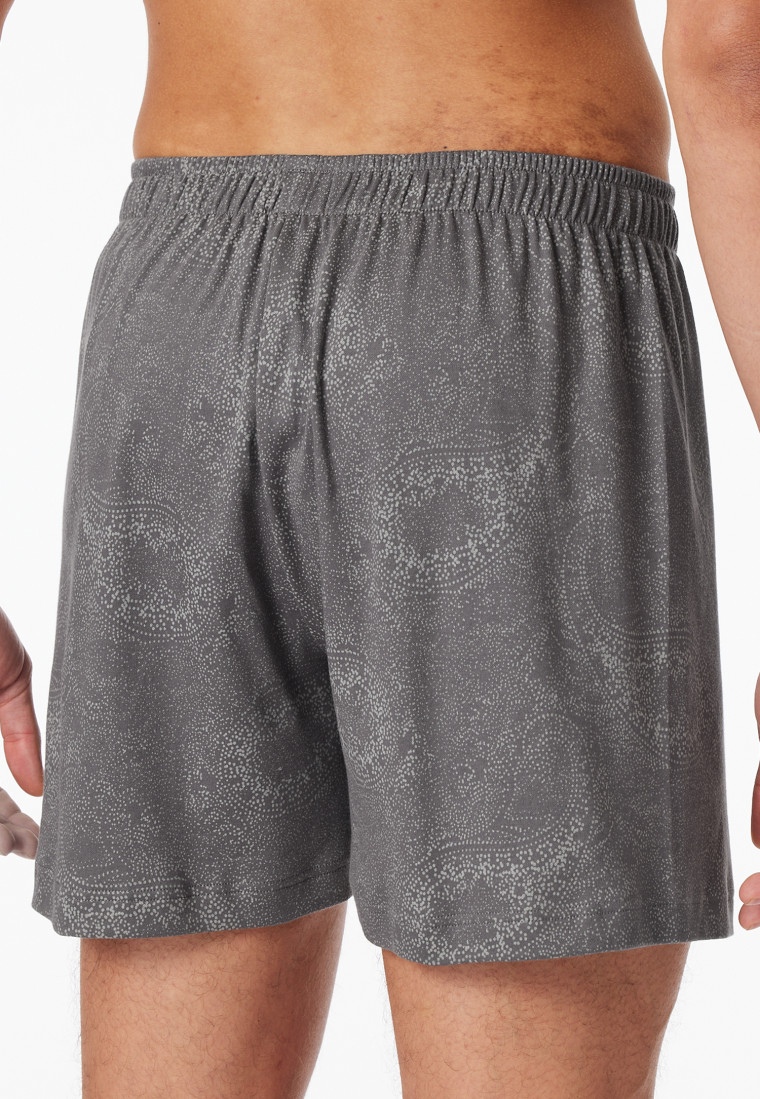 Boxershorts Interlock Paisley anthrazit gemustert - Fine Interlock