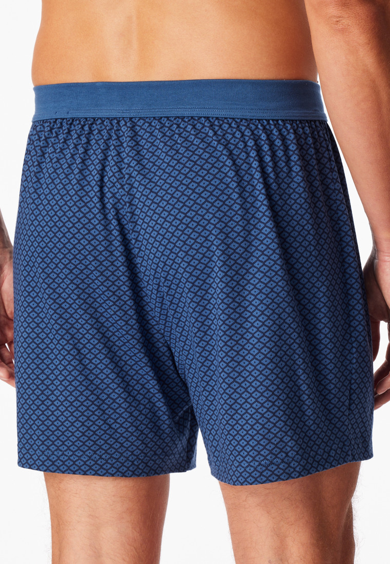 Boxershorts Organic Cotton gemustert atlantikblau - Comfort Fit