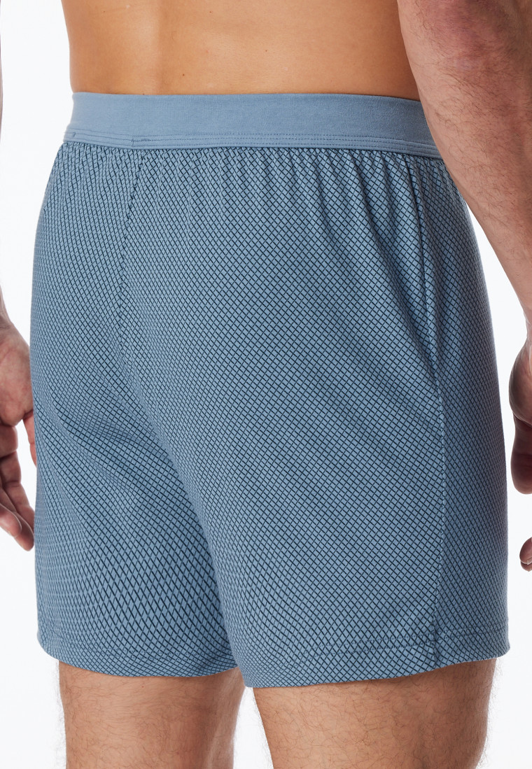 Boxer in cotone organico fantasia grigio-blu - Comfort Fit