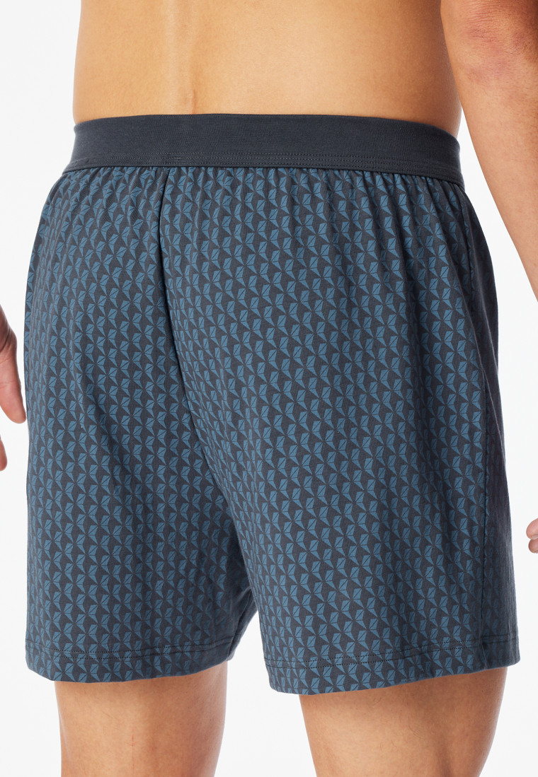 Boxershorts Organic Cotton gemustert graphit - Comfort Fit