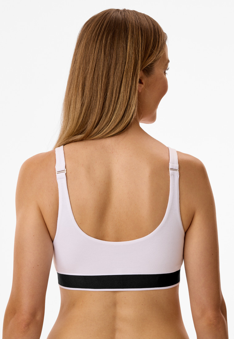 Brassière côtelé brossé coton bio blanc - Pure Rib