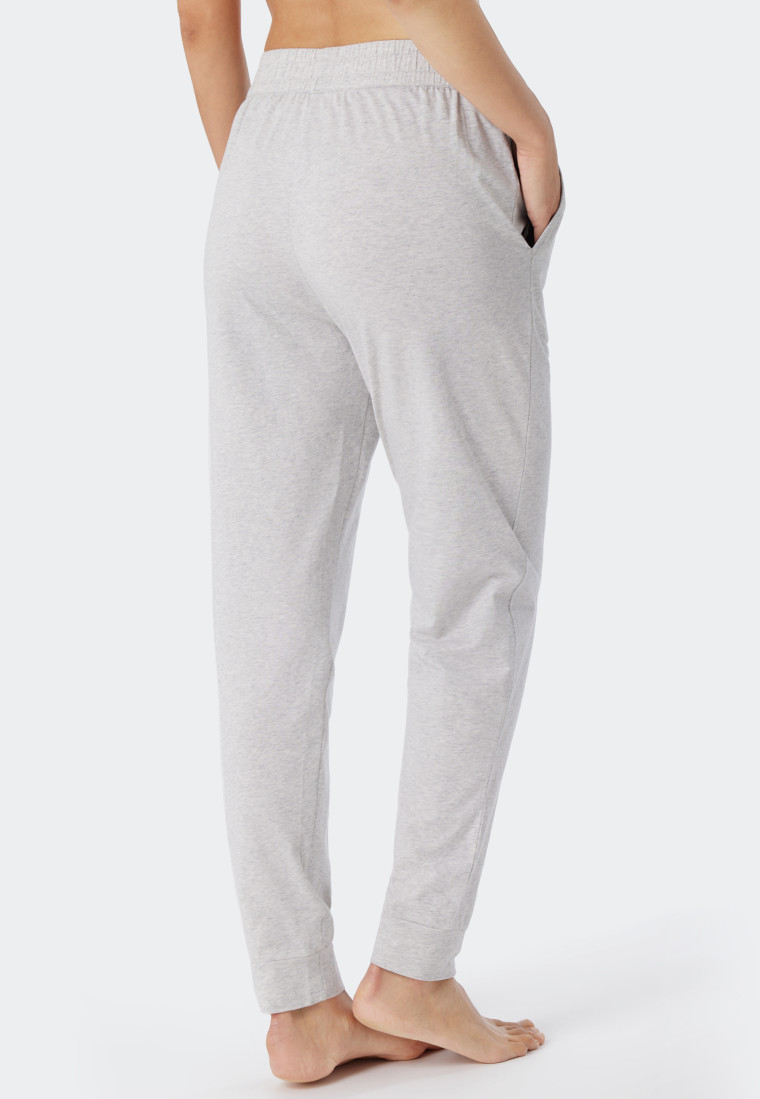 Pantalon longs bords-côtes gris chiné - Mix+Relax