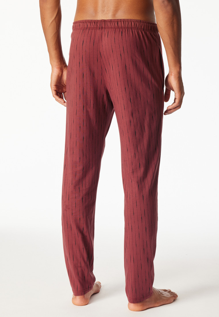 Long burgundy printed pants - Mix+Relax