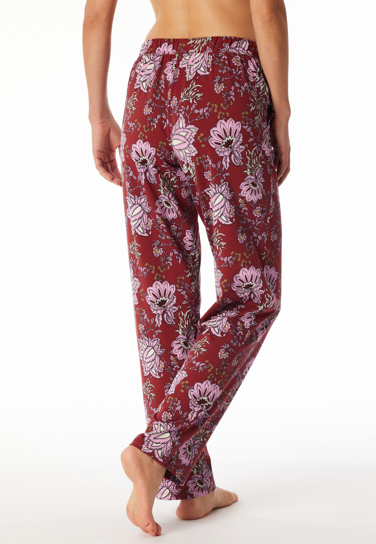 Hose lang dunkelrot gemustert - Mix+Relax