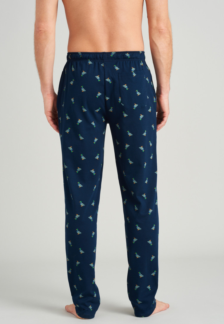 Hose lang Feininterlock Ente nachtblau - Mix+Relax