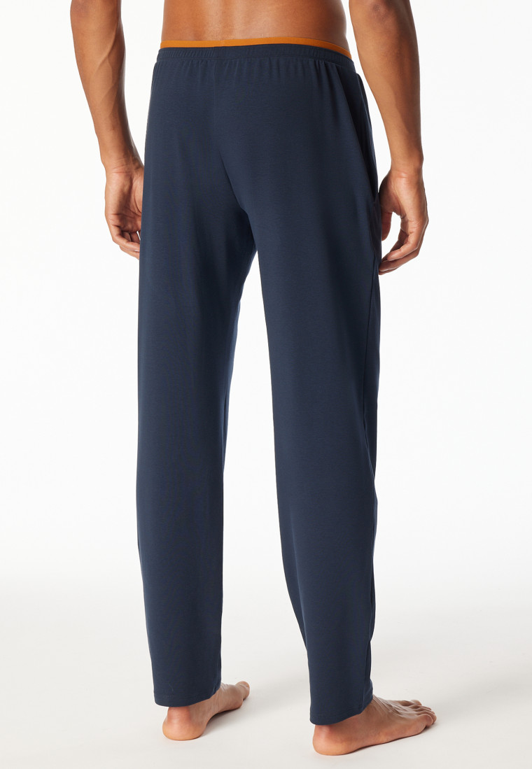 Pantalon long à fines côtes bleu nuit chauffant - Mix+Relax