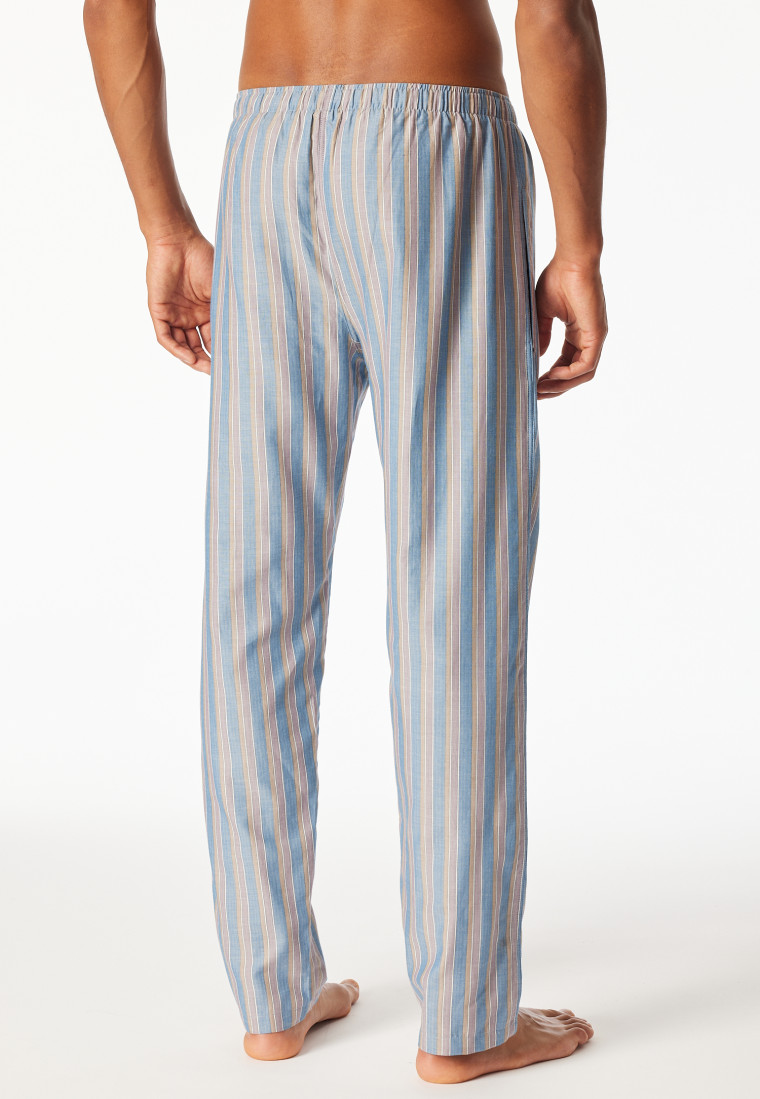 Long woven fabric pants blue striped - Mix+Relax