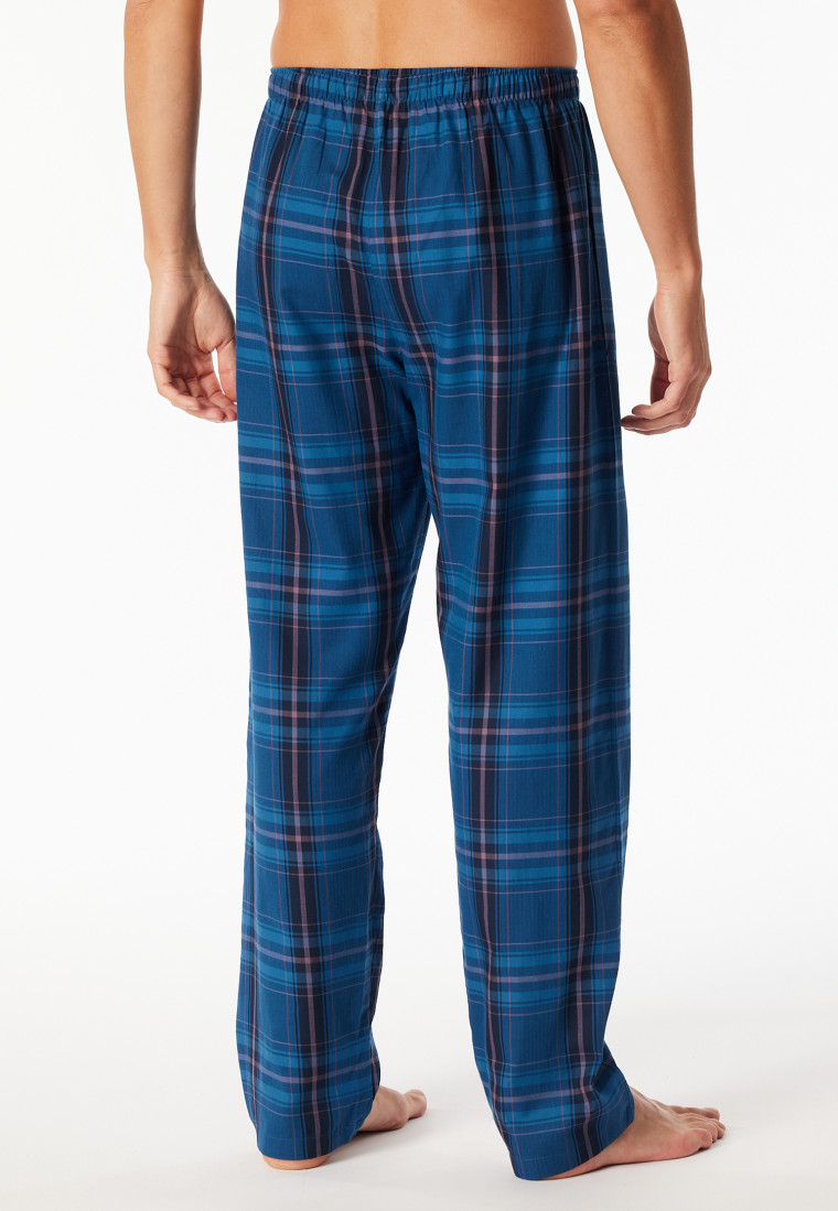 Pants long woven fabric dark blue chequered - Mix+Relax