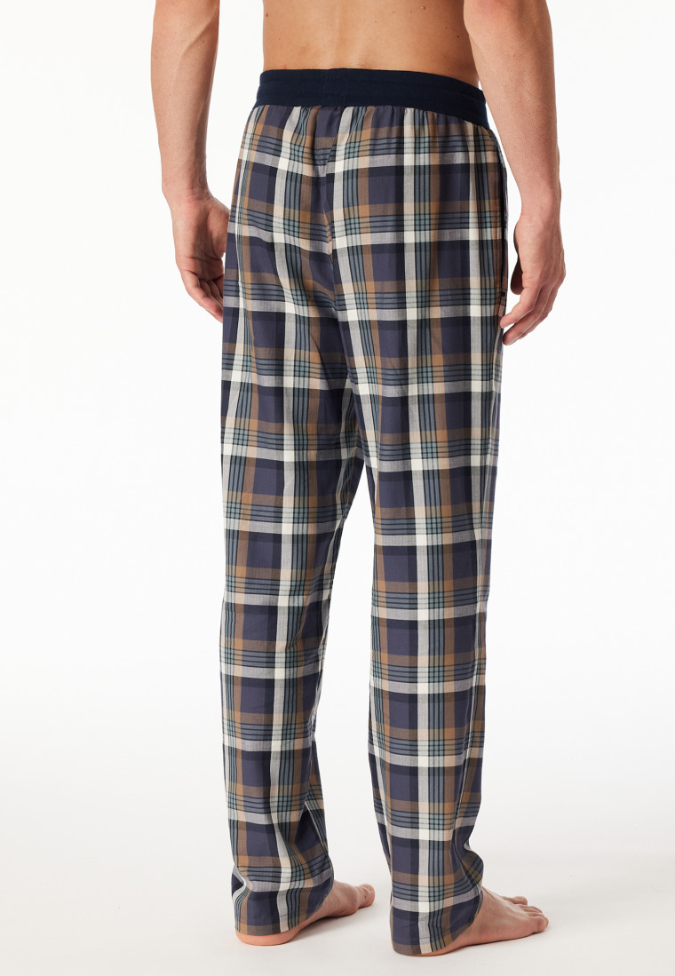 Pantalon long matière tissée graphite à carreaux - Mix+Relax