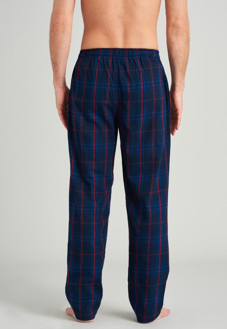 Pants long flannel midnight blue checked - Mix + Relax