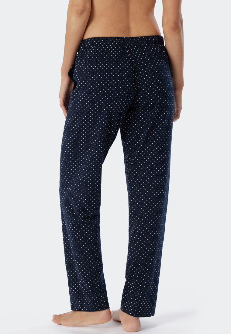 Pantalon d'intérieur long jersey pois bleu foncé motifs - Mix+Relax