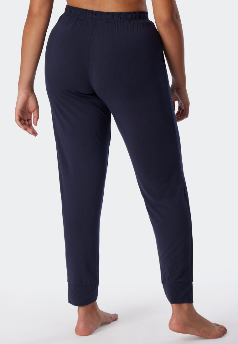 Pantalon de détente long poignets modal bleu - Mix + Relax