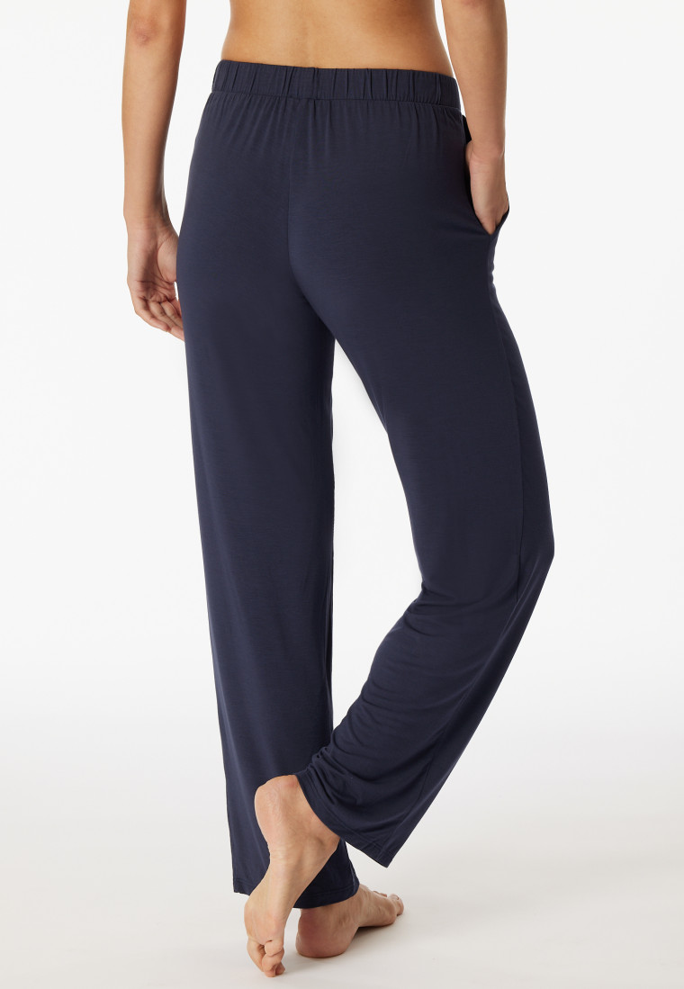 Loungehose lang Modal Marlene-Schnitt blau - Mix+Relax