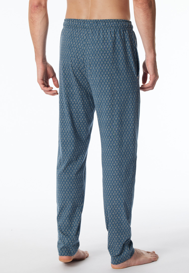 Loungehose lang Organic Cotton jeansblau gemustert - Mix+Relax