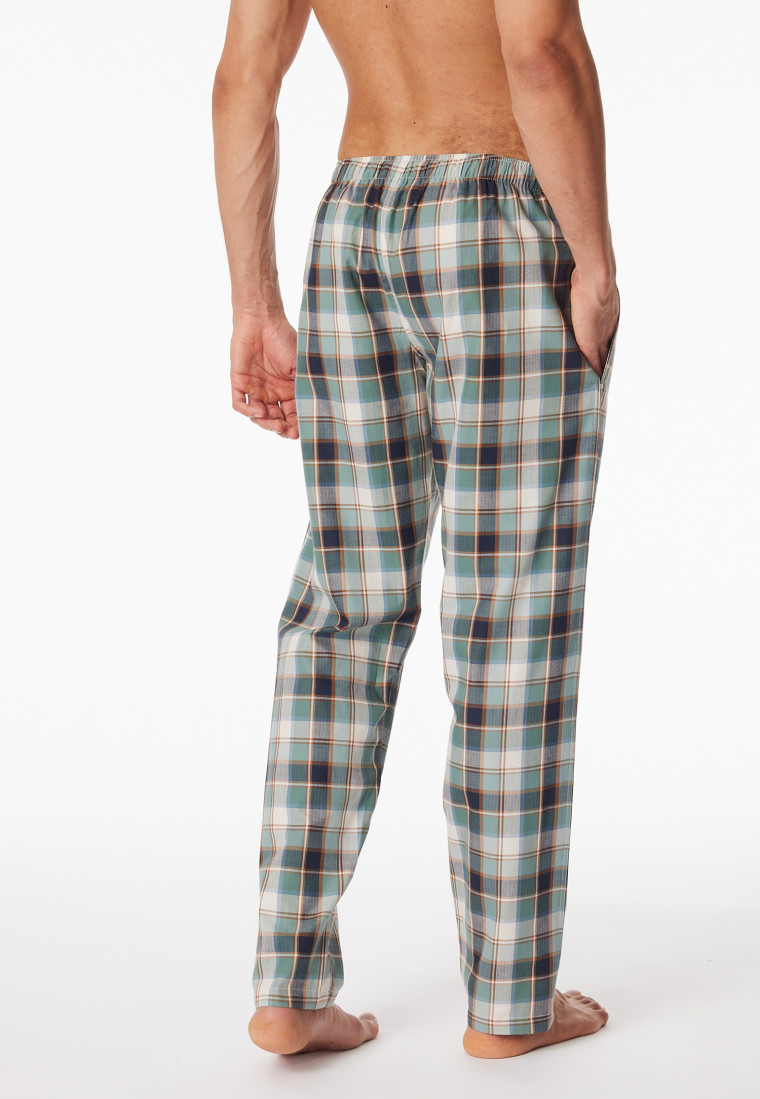 Caleçon long matière tissée Organic Cotton carreaux multicolores - Mix+Relax