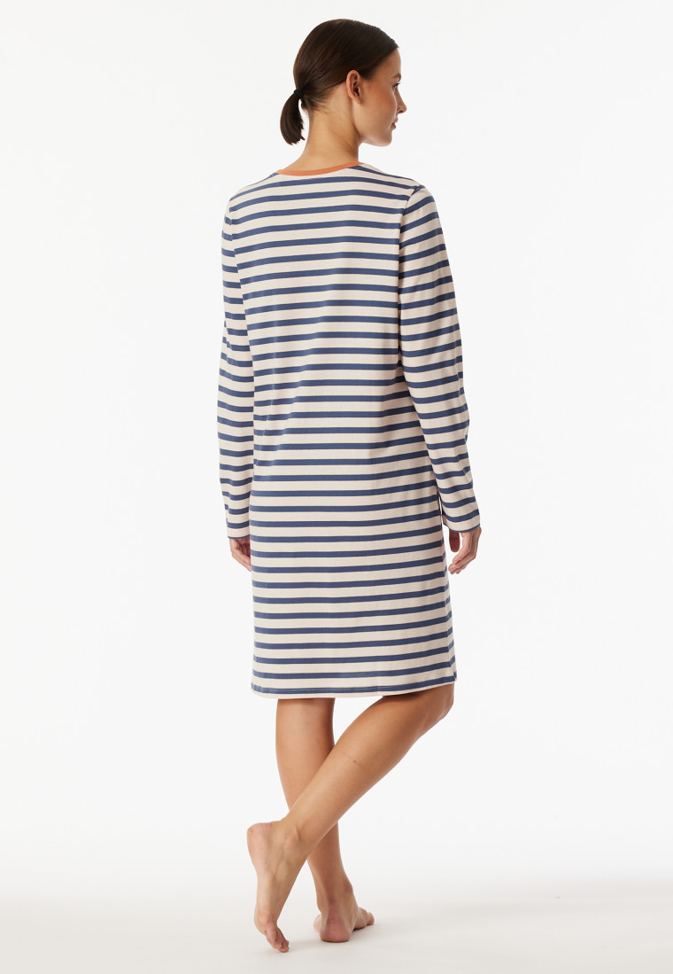 Camicia da notte a manica lunga a righe champagne - Casual Essentials