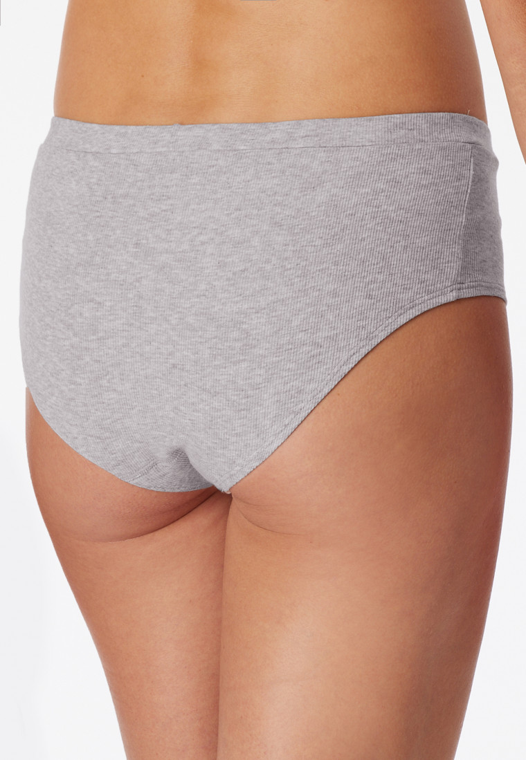 Panty Doppelripp Organic Cotton grau meliert - Pure Rib