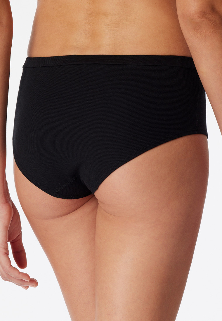 Panty Doppelripp Organic Cotton schwarz - Pure Rib