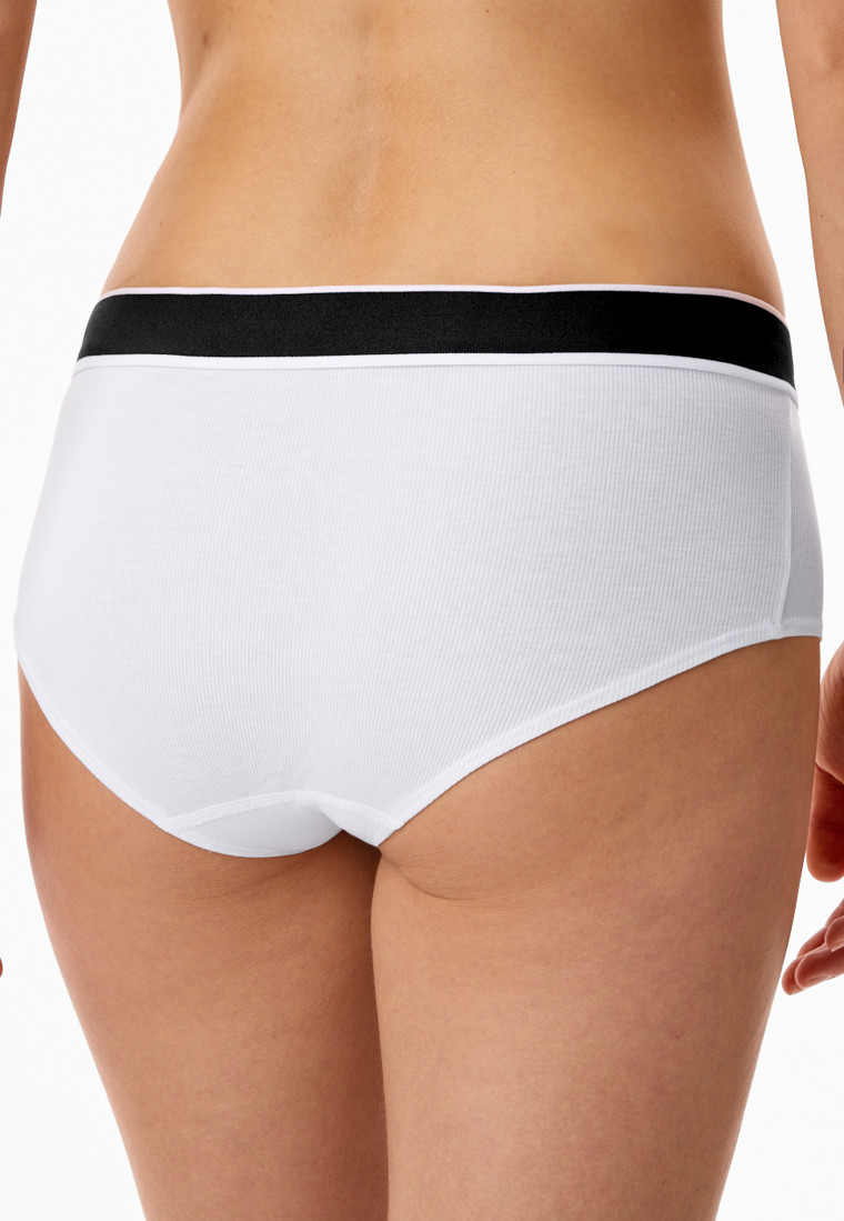 Culotte à double côtes coton bio blanc - Pure Rib