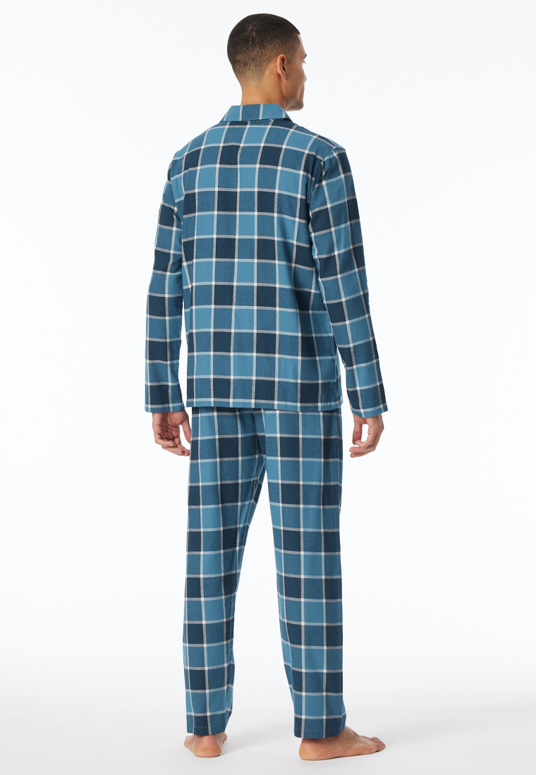 Pyjama Webware Flanell jeansblau kariert - Selected Premium Warming