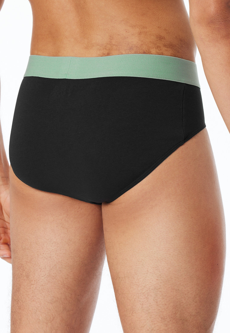 Slip rio confezione da 3 pezzi in cotone organico elastico in vita in tessuto tramato multicolore - 95/5