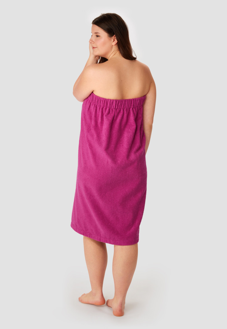 Serviette de sauna à boutons fuchsia - SCHIESSER Home