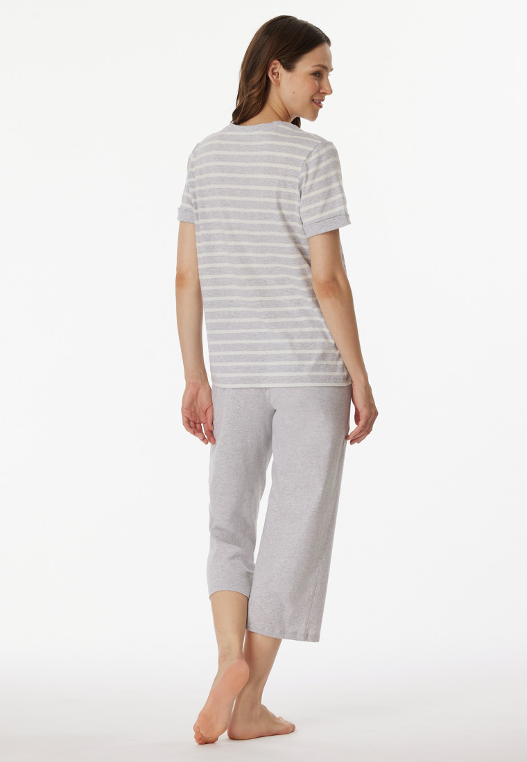 Pyjama 3/4-long gris argenté chiné - Casual Essentials