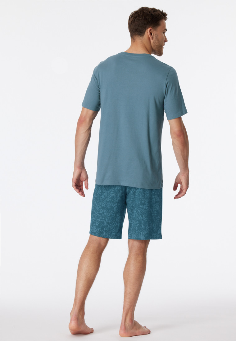 Pyjama court bleu-gris imprimé - Casual Essentials