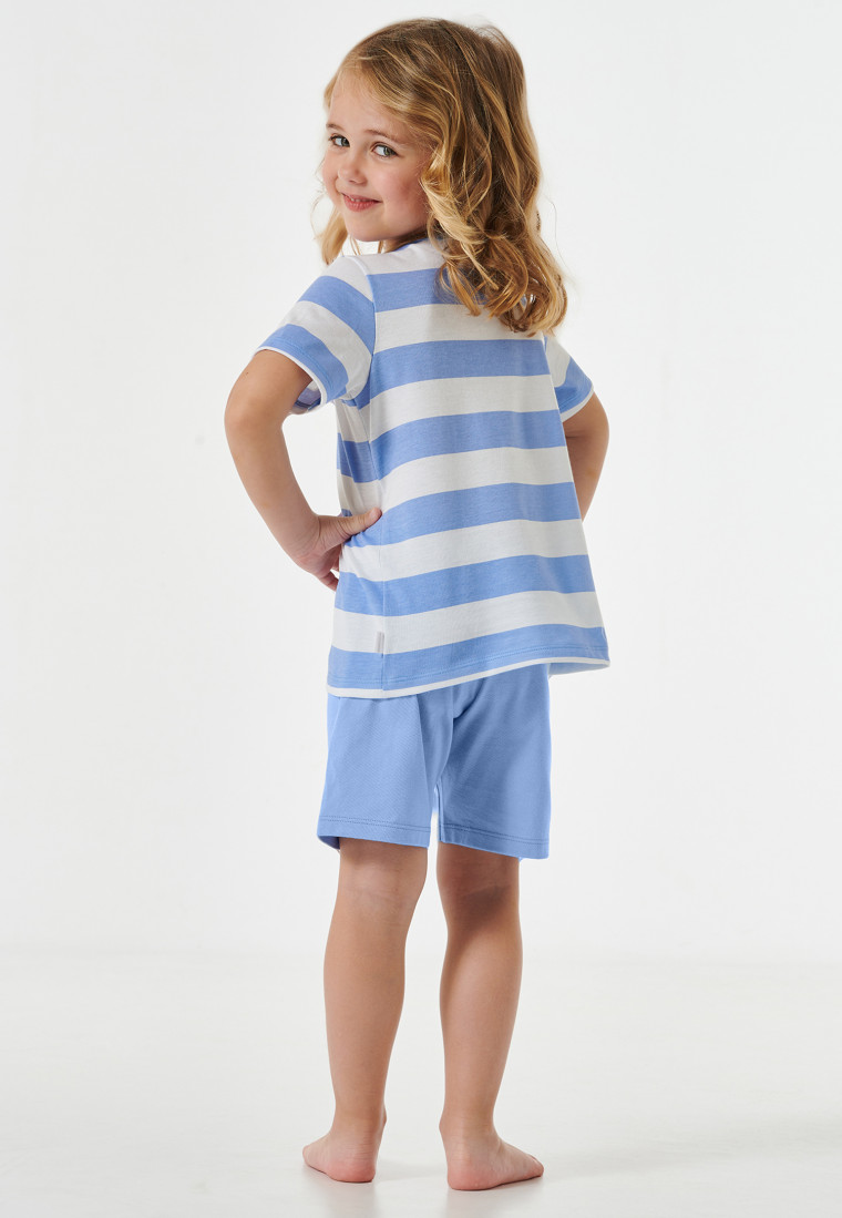 Pigiama corto a blocchi con anelli unicorno bianco - Casual World