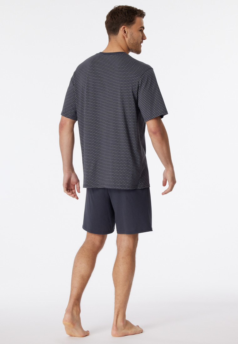 Pyjama court poche poitrine charbon imprimé - Comfort Essentials