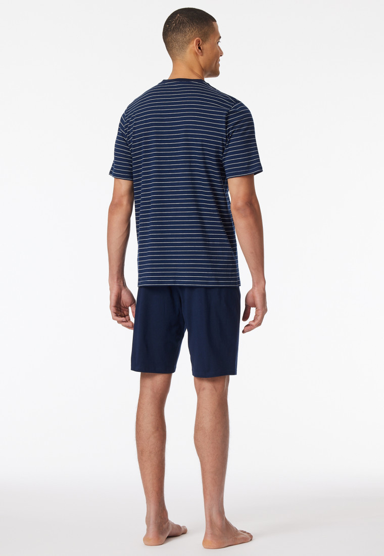 Schlafanzug kurz Streifen admiral - Casual Essentials