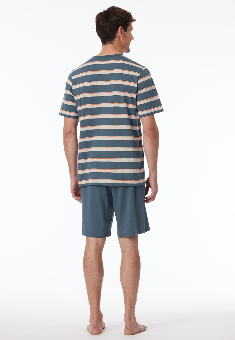 Pajamas short stripes denim blue - Casual Nightwear