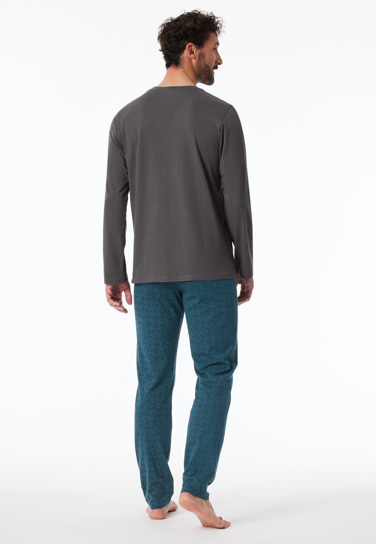 Schlafanzug lang anthrazit - Casual Essentials