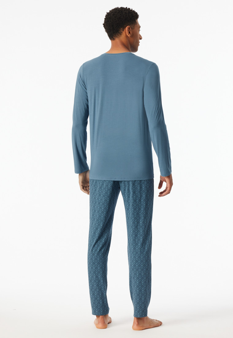 Schlafanzug lang atlantikblau - Long Life Soft