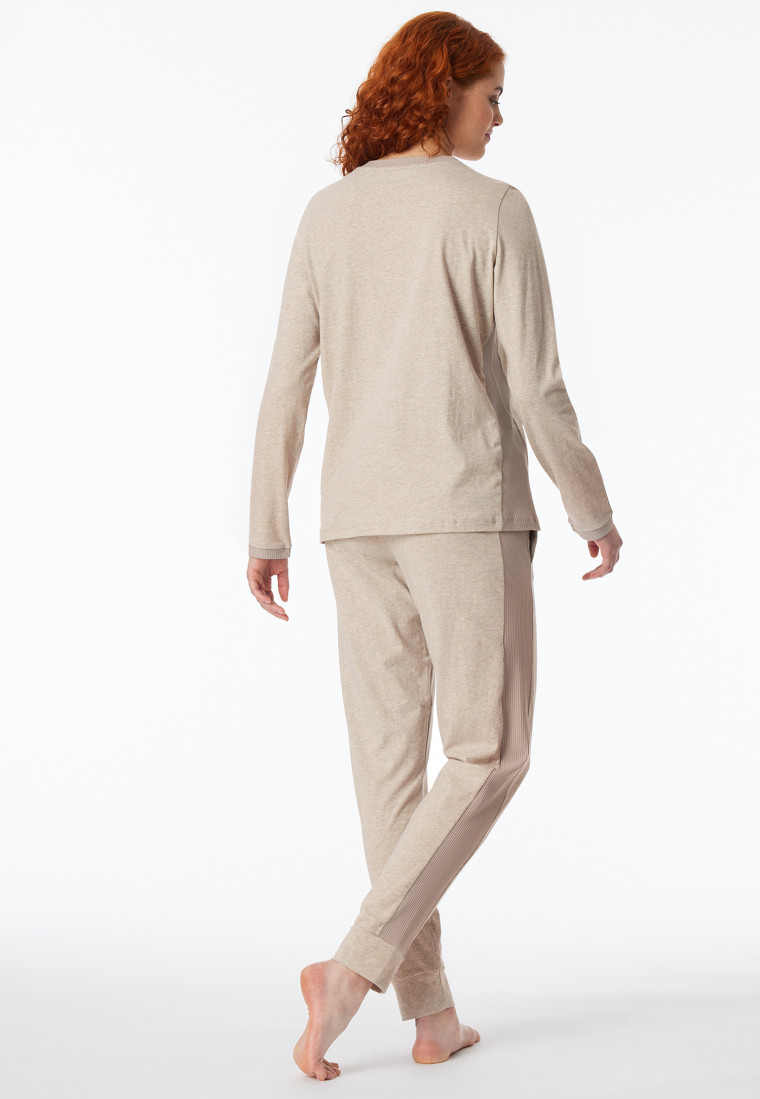Pajamas long organic cotton ecru - Casual Nightwear