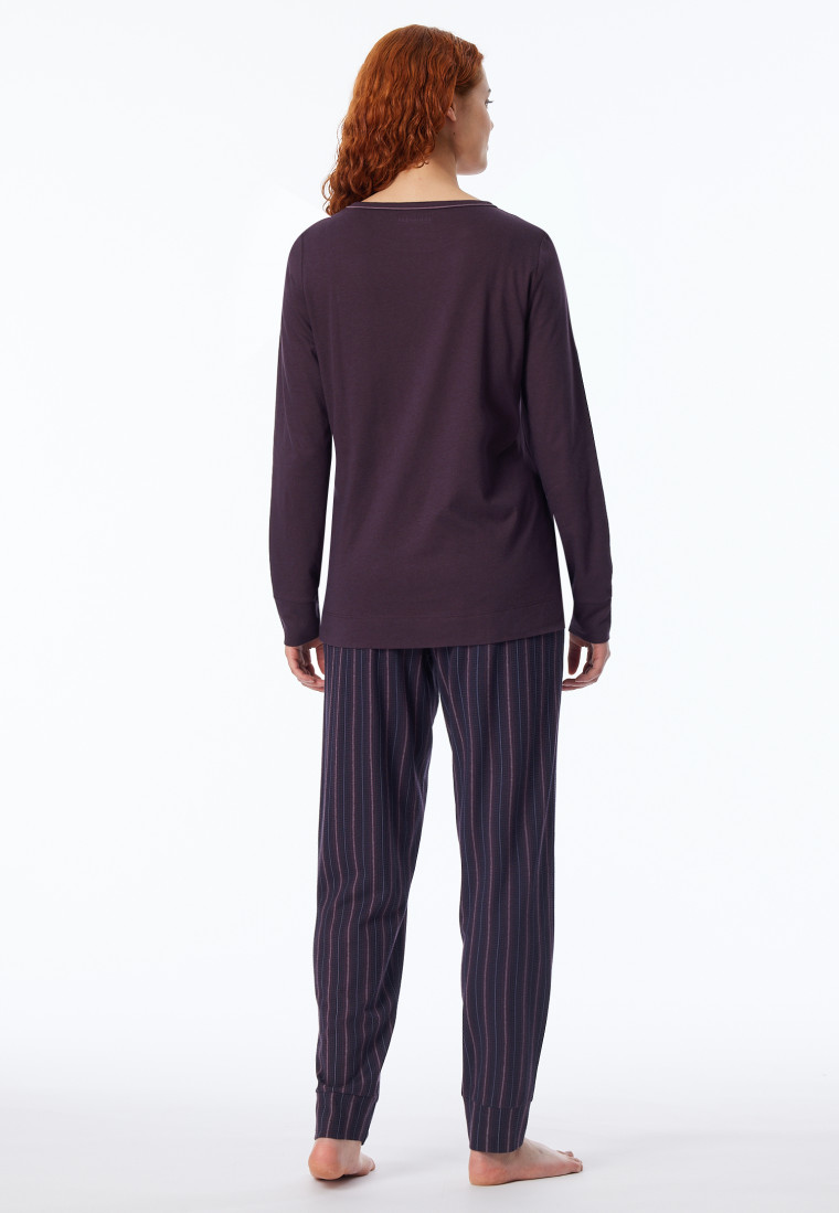 Pigiama con polsini lunghi a strisce multicolore - Comfort Nightwear
