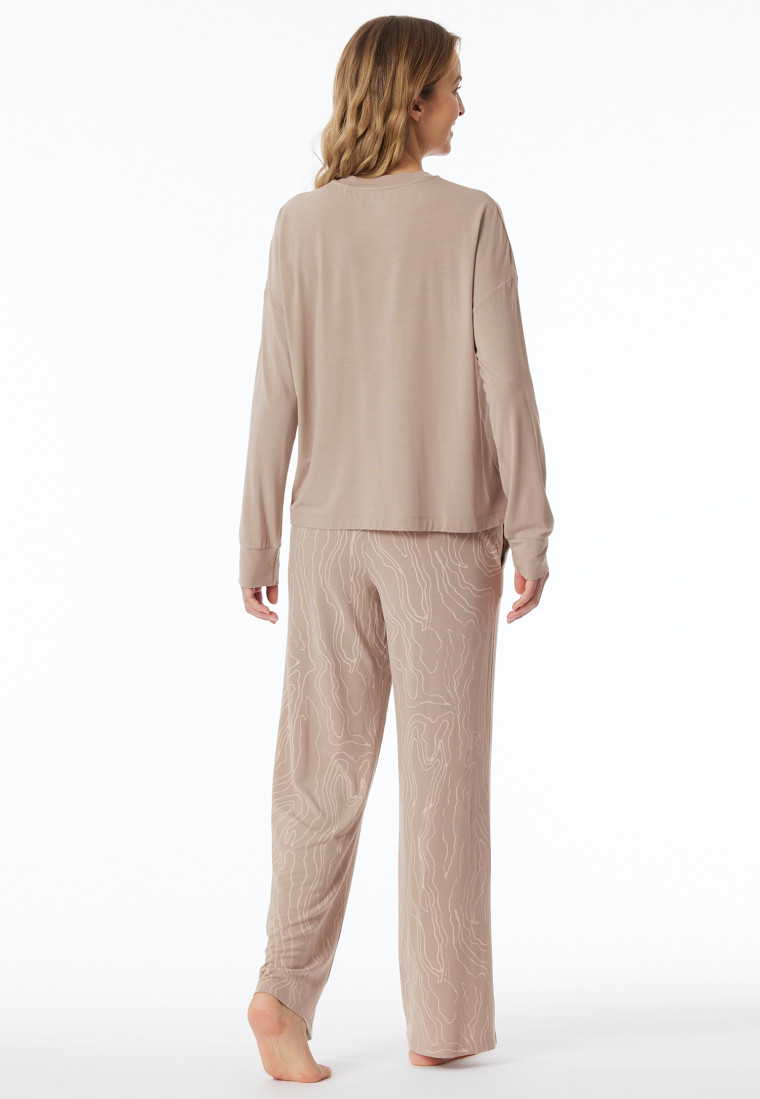 Pajamas long ecru printed - selected! premium