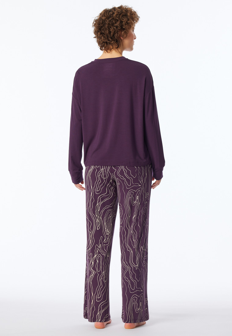 Pajamas long printed plum - selected! premium
