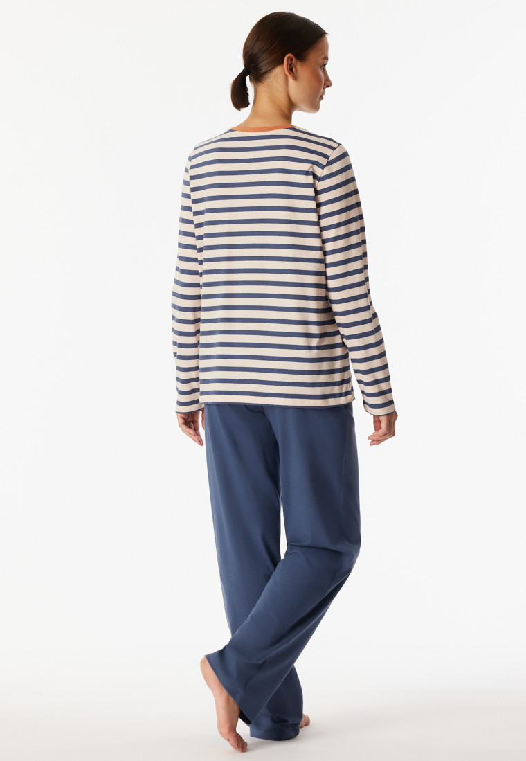 Pyjama long rayures champagne - Casual Essentials