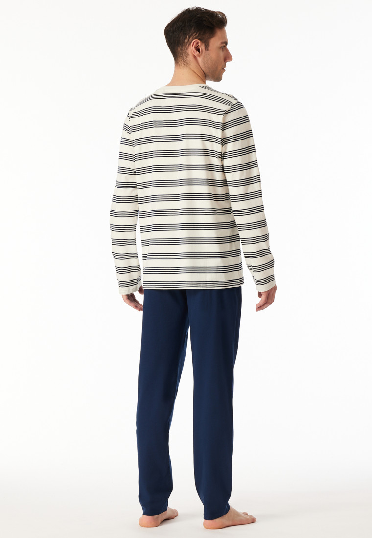 Pyjama long rayures blanc craie - Casual Nightwear