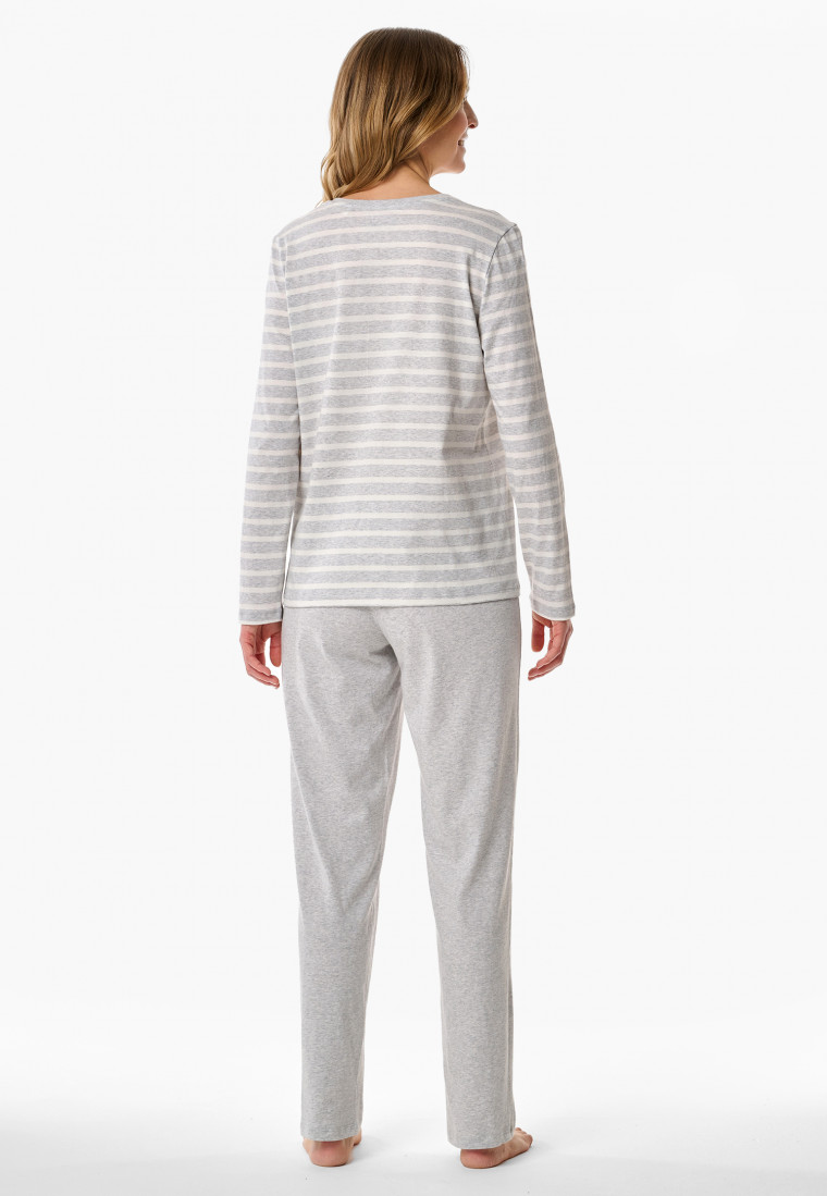 Long pyjamas silver-grey mottled - Casual Essentials