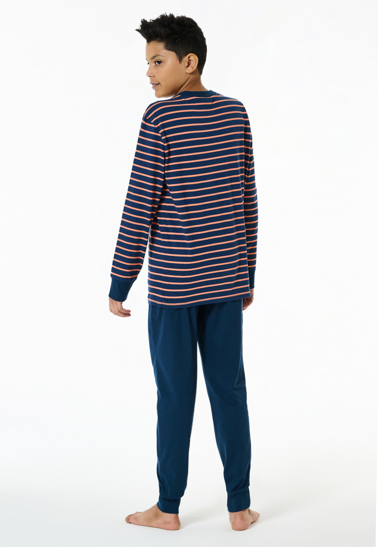 Pajamas long stripes orange - Nightwear