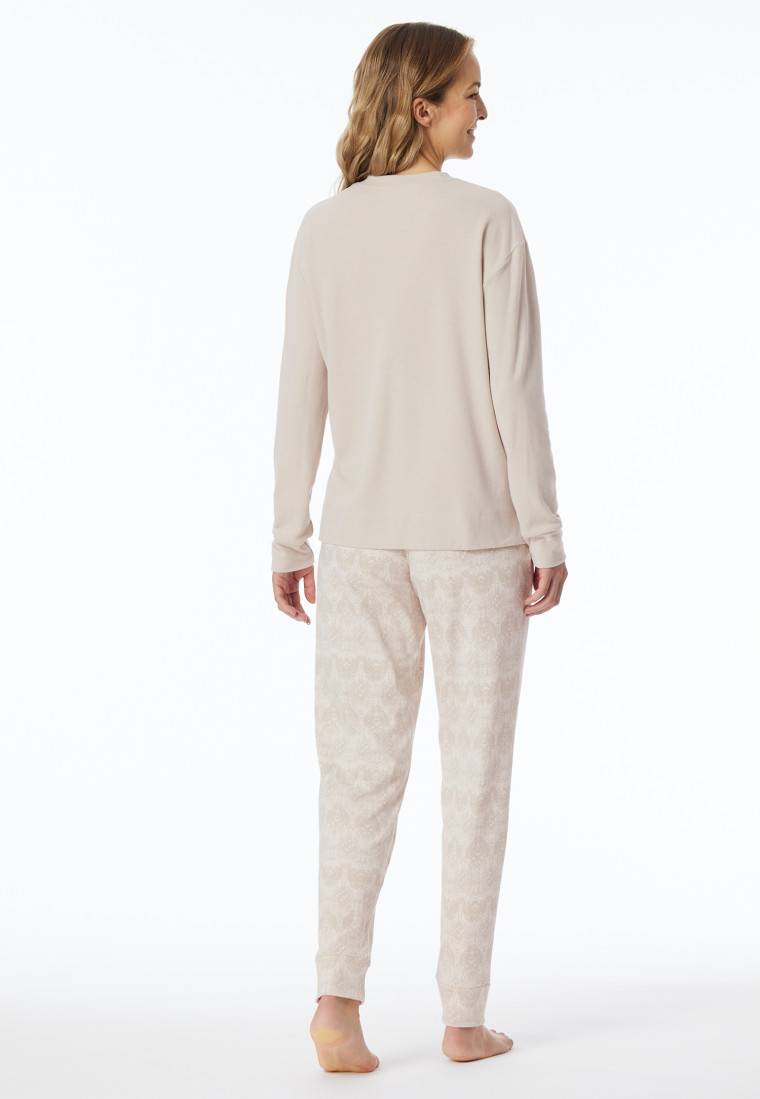 Pigiama con polsini riscaldanti di lunghezza beige - selected! Premium Warming