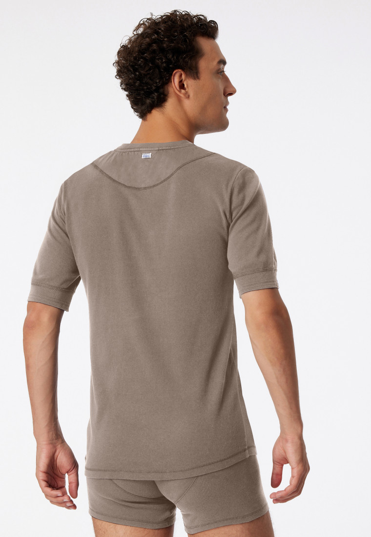 Camicia manica corta marrone-grigio - Revival Karl-Heinz