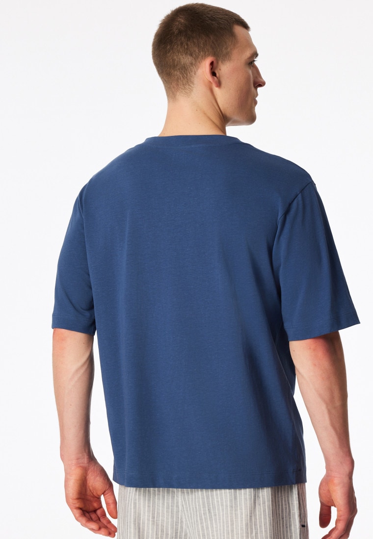 Shirt with short sleeves and chest pocket atlantic blue - Mix+Relax