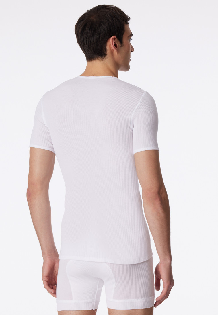 Shirt short sleeve double ribbed white - Original Classics