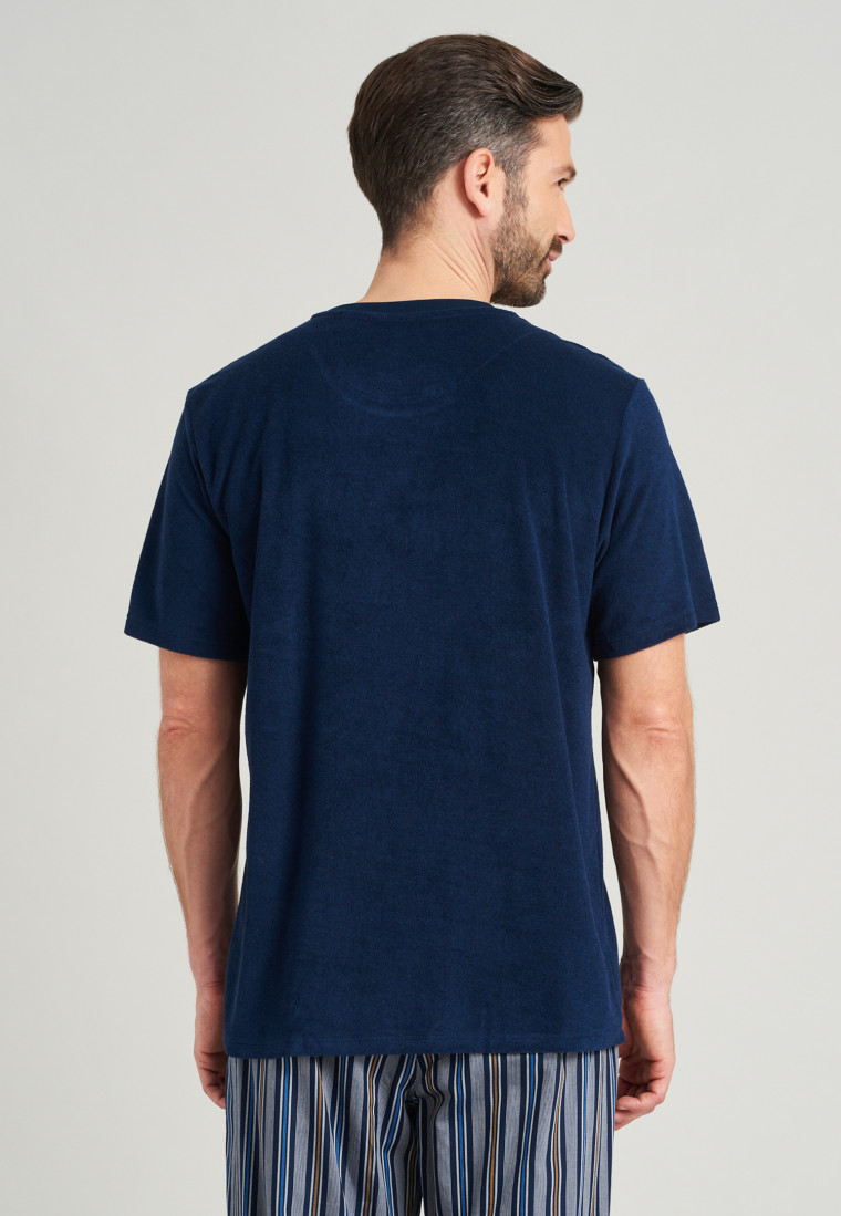 Shirt kurzarm Frottee nachtblau - Mix+Relax