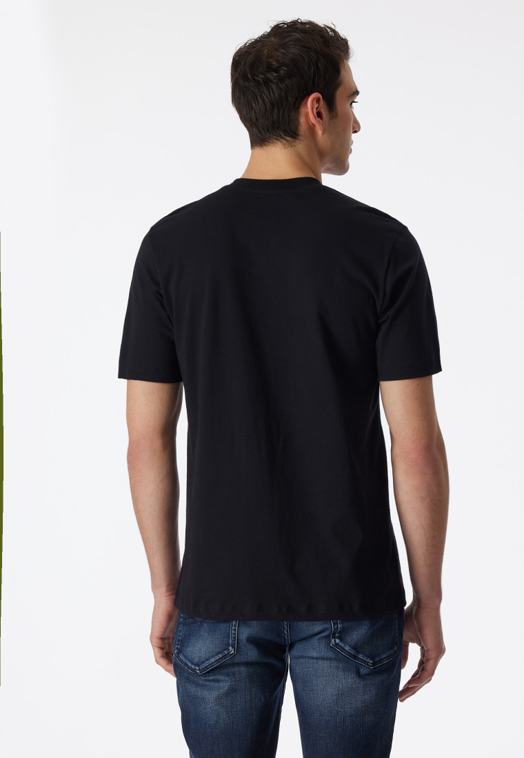 Shirt short sleeve jersey 2-pack crew neck black - American T-shirt