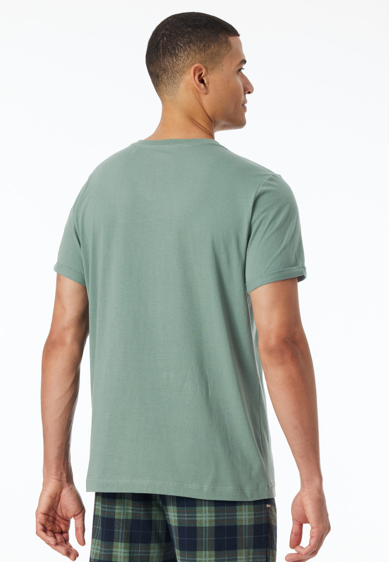 Shirt kurzarm V-Ausschnitt linde - Mix+Relax